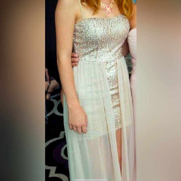 Sequin champagne dress 💛 - Picture 1 of 7